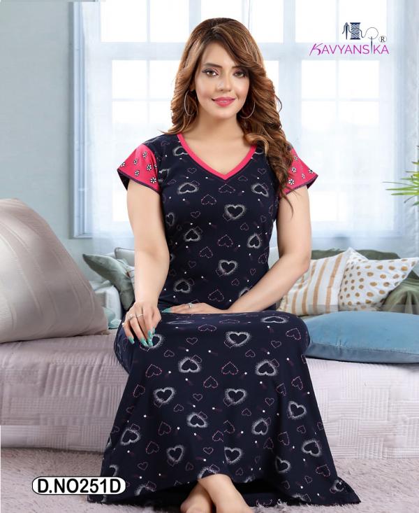 Kavyansika Vol 251 Fancy Cotton Embroidery Nighty